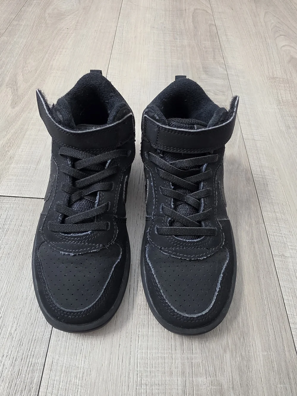 Nike Kids Black High-Top Sneakers with Strap